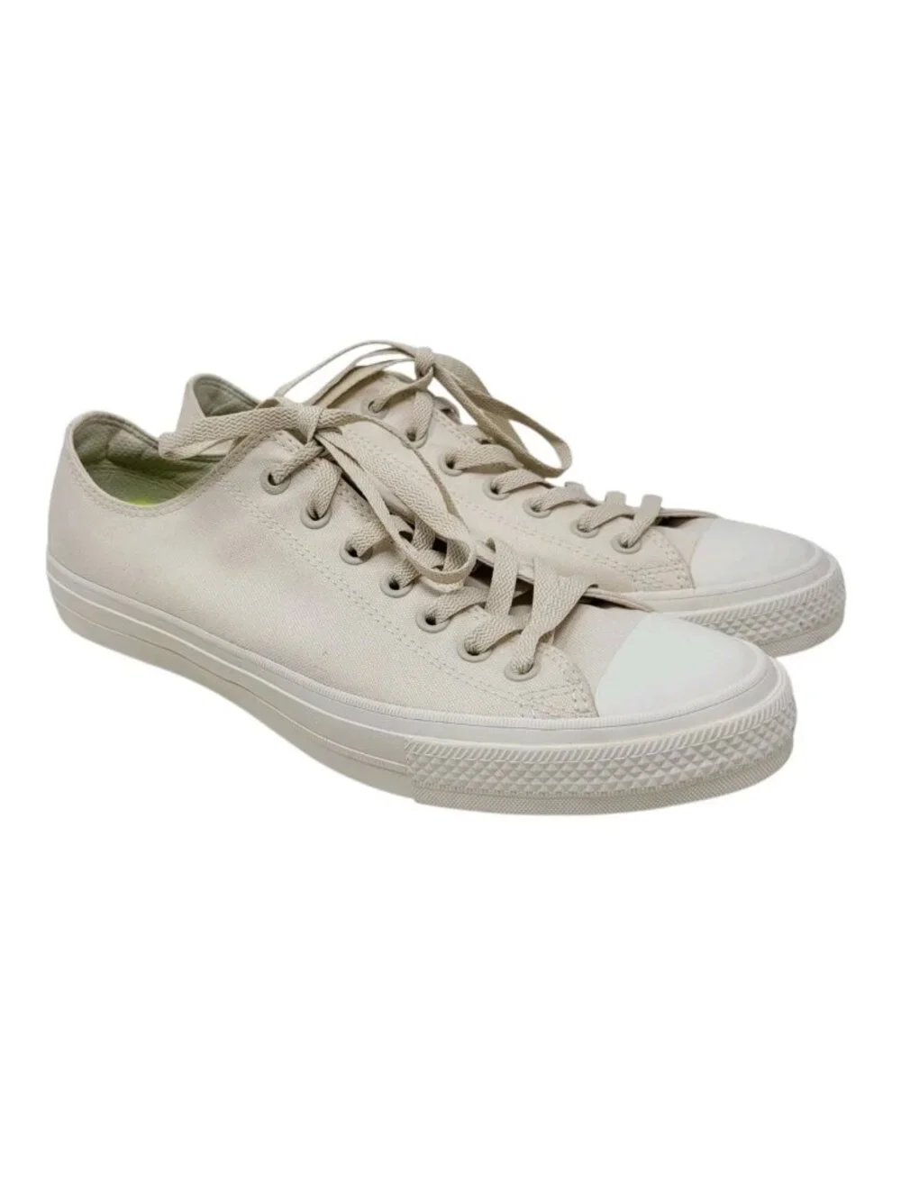 NEW Converse Chuck Taylor II Lunarlon Men Low Top Tan Sneakers Size 11 US cream - Picture 1 of 12